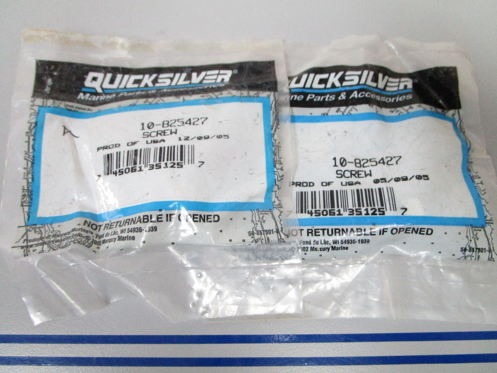NEW OEM (LOT OF 2) 10-825427 Mercury Quicksilver Screw 0810
