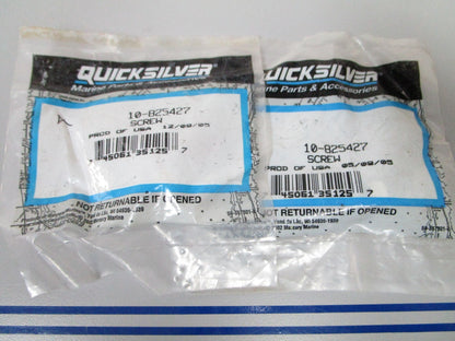 NEW OEM (LOT OF 2) 10-825427 Mercury Quicksilver Screw 0810
