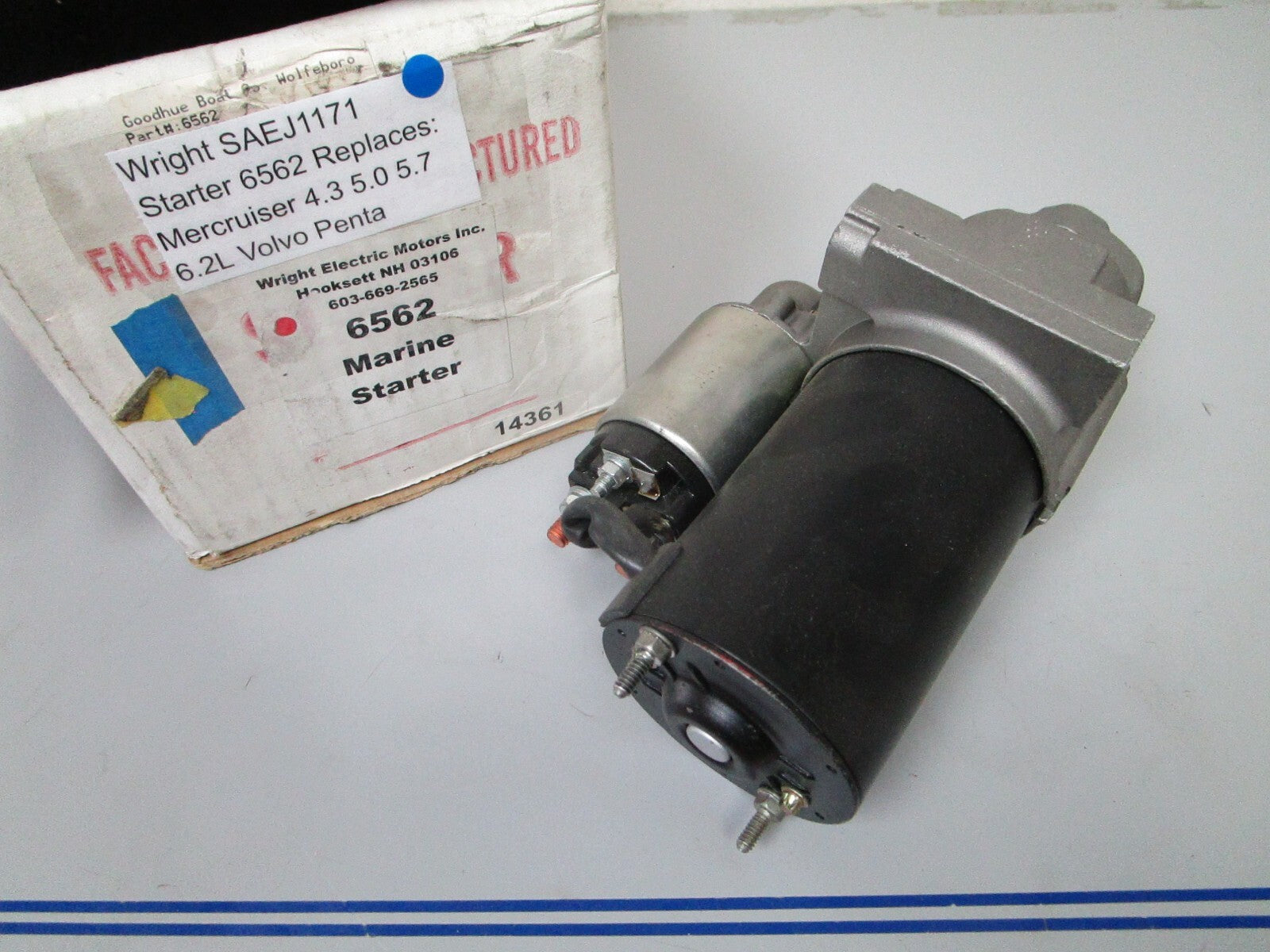 *NEW* 0720 Wright SAEJ1171 Starter 6562 Replace Mercruiser Volvo 4.3 5.0 5.7 6.2