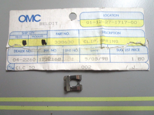 *NEW OEM* 0750 OMC Johnson Evinruide SPRING CLIP 338630 0338630