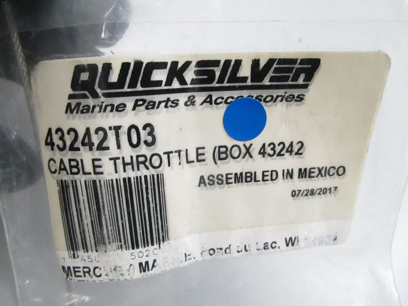 *NEW OEM* 0810 Mercury Quicksilver Throttle Cable 43242T03