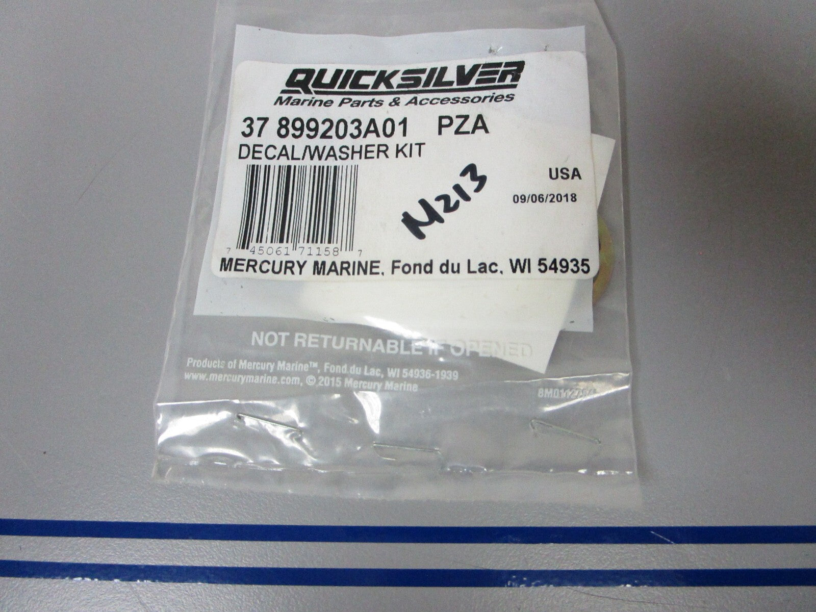*NEW OEM* 0720 Mercury Quicksilver Decal & Washer Kit 37-899203A01