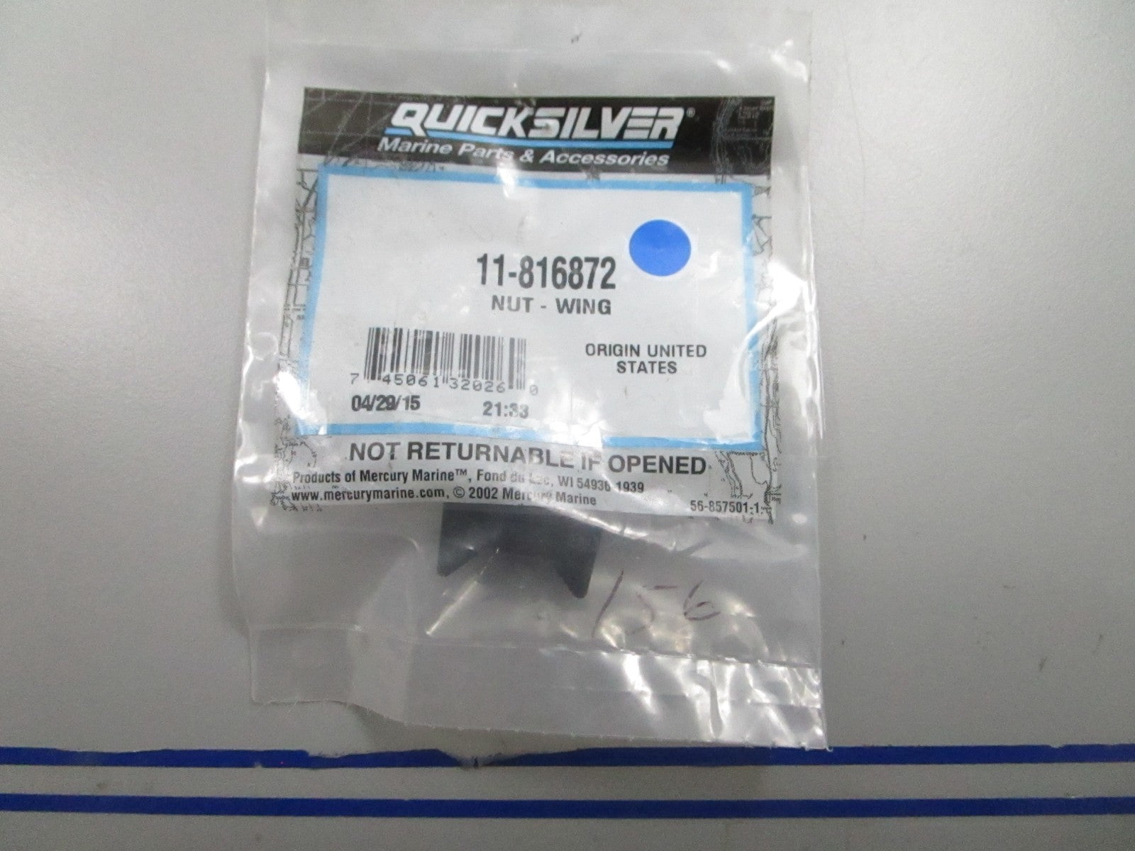 *NEW OEM* 0810 Mercury Quicksilver Wing Nut 11-816872