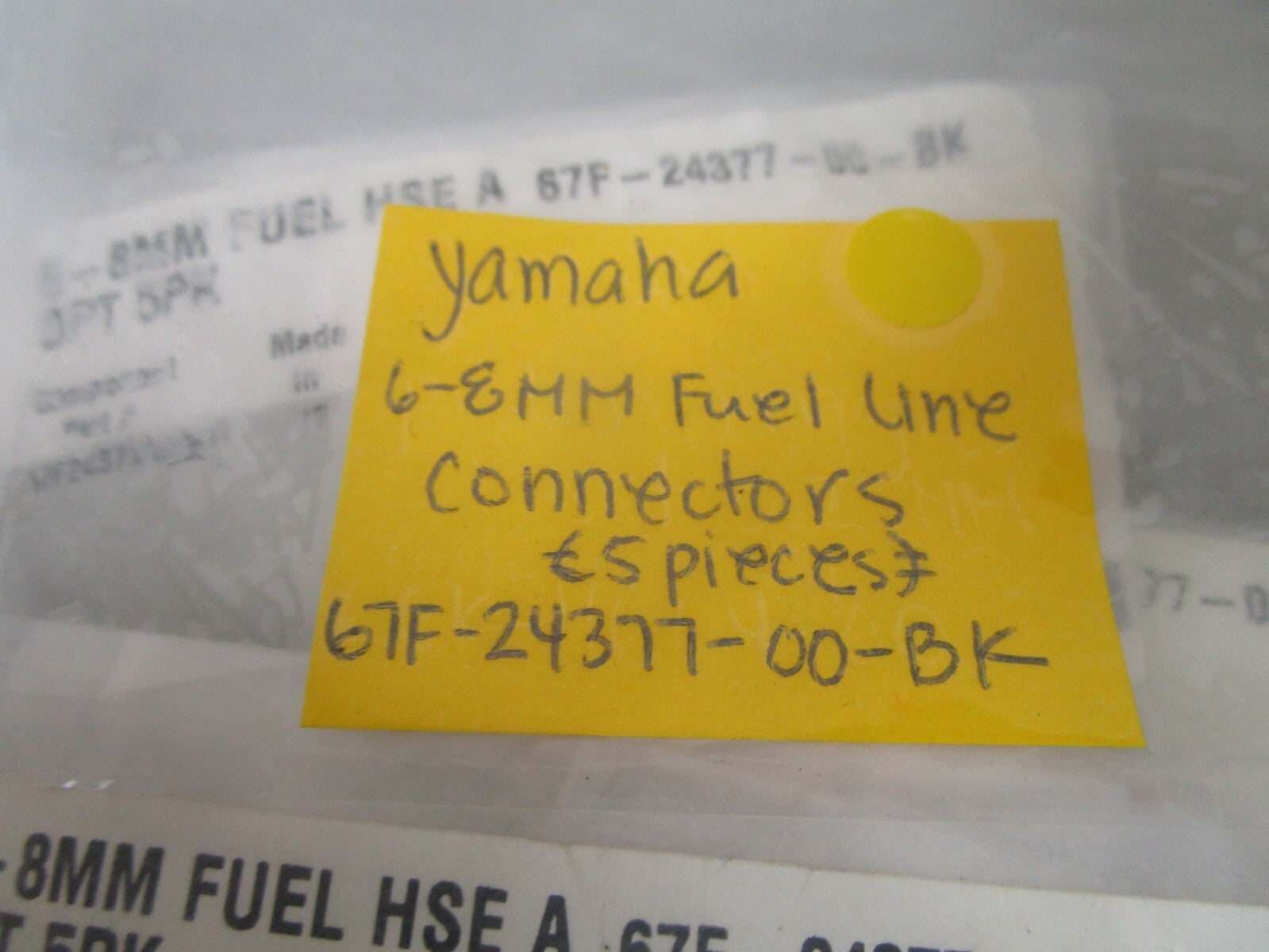 *NEW OEM* 0810 Yamaha 6-8MM Fuel Line Connectors (5 Pieces) 67F-24377-00-BK