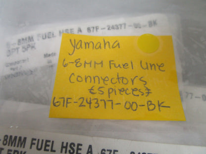 *NEW OEM* 0810 Yamaha 6-8MM Fuel Line Connectors (5 Pieces) 67F-24377-00-BK