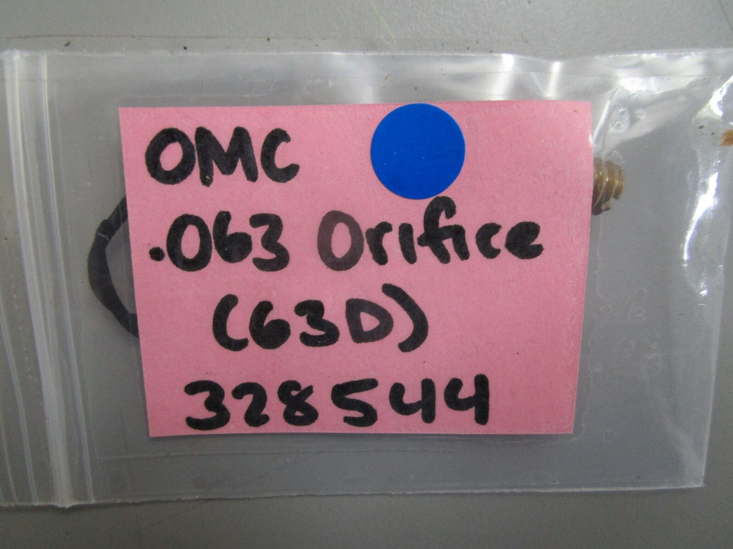 *NEW OEM* 0820 OMC Johnson Evinrude .063 Orifice (63D) 328544 0328544