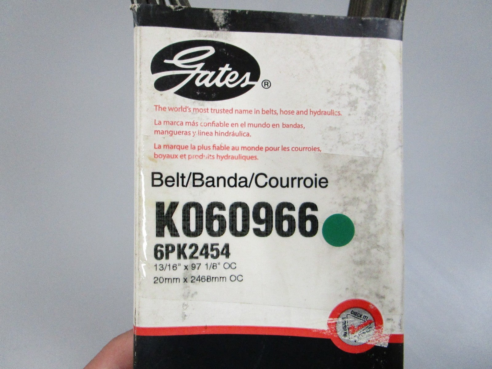 Gates K060966 Micro-V Serpentine Belt 6-Rib 96.61in NEW 0810