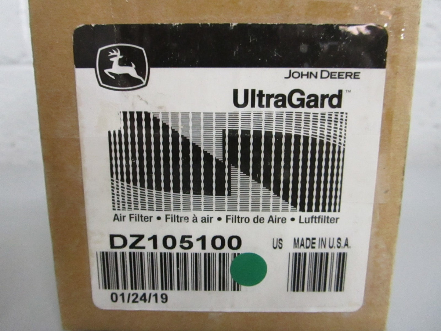 John Deere DZ105100 UltraGard Air Filter NOS Genuine Factory Part NEW OEM 0820