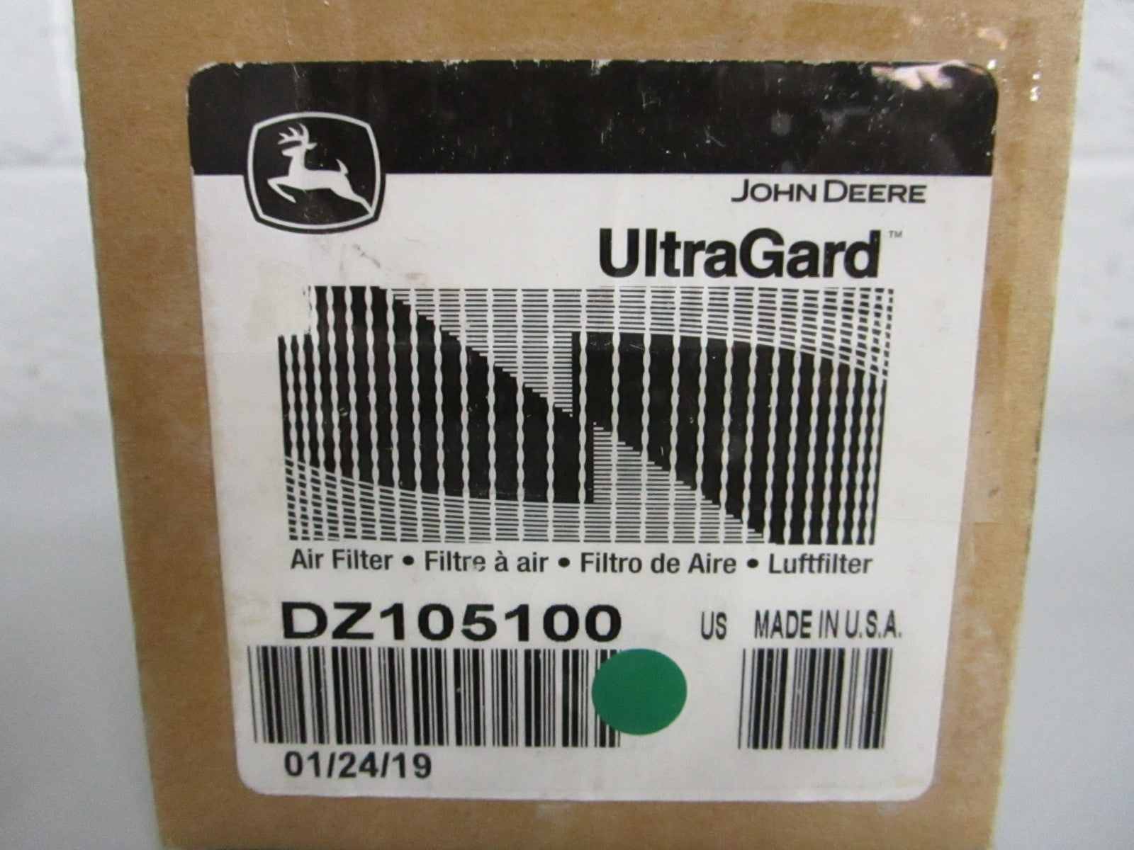 John Deere DZ105100 UltraGard Air Filter NOS Genuine Factory Part NEW OEM 0820