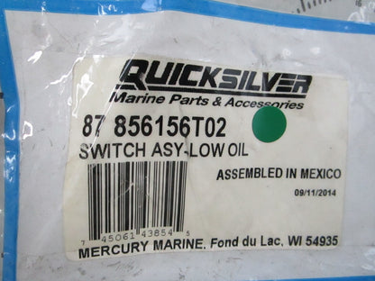 NEW OEM 87-856156T02 Mercury Quicksilver Low Oil Switch Assembly 0810