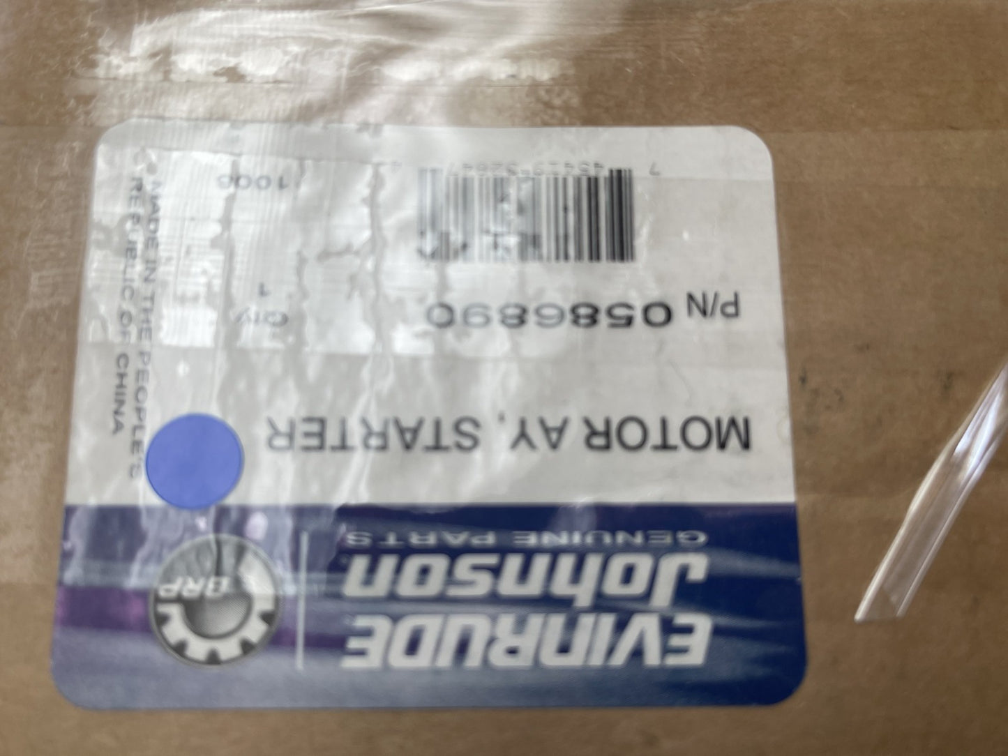 *NEW OEM* 0670 OMC Johnson Evinrude Starter Motor Assembly 0586890 586890