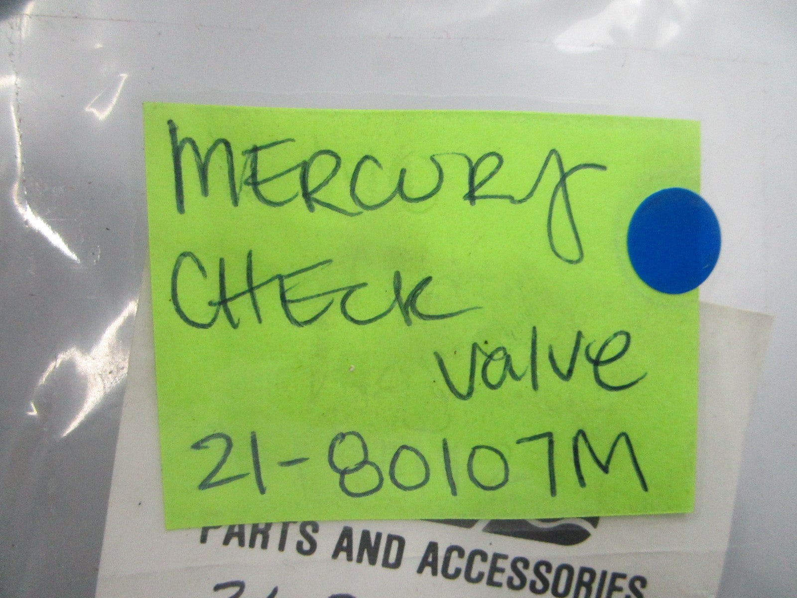 NEW OEM 21-80107M Mercury Quicksilver Check Valve 0810