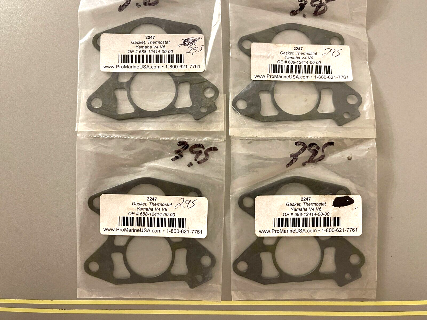 *NEW* (LOT OF 4) 0750 Pro Marine THERMOSTAT GASKET 2247 Replaces 688-12414-00-00