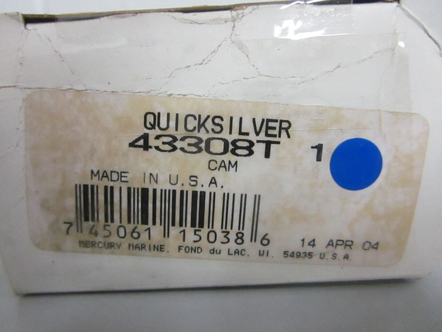 NEW OEM 43308T1 Mercury Quicksilver Cam 0820