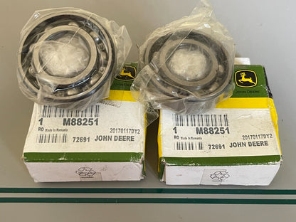 John Deere M88251 NEW OEM Spindle Ball Bearing 25x52x15mm (LOT OF 2) 0720