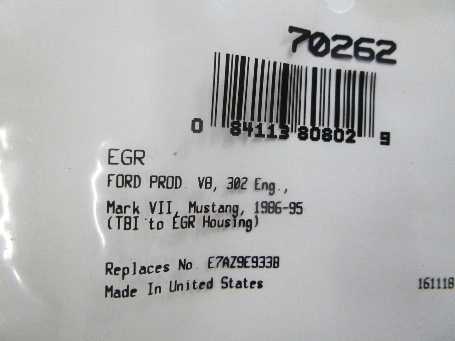 *NEW* 0810 Fel-Pro EGR Gasket 70262