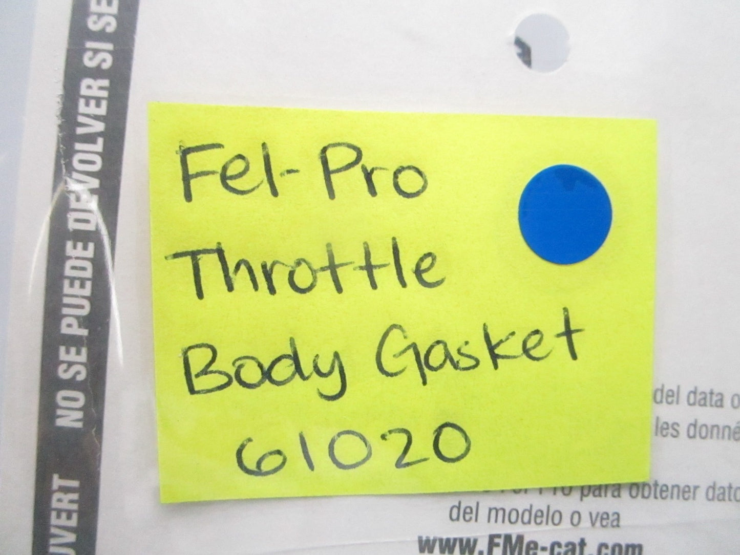 *NEW* 0810 Fel-Pro Throttle Body Gasket 61020