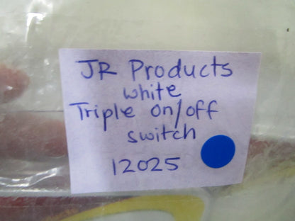 *NEW* 0780 JR Products White Triple On/Off Switch 12025