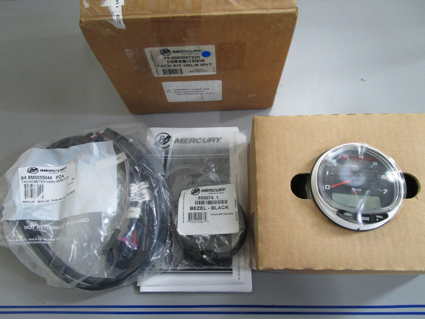 *NEW OEM* 0820 Mercury Quicksilver Helm Mount Tach Kit 79-8M0097226