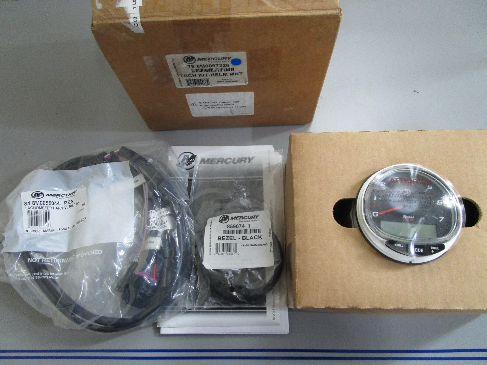 *NEW OEM* 0820 Mercury Quicksilver Helm Mount Tach Kit 79-8M0097226