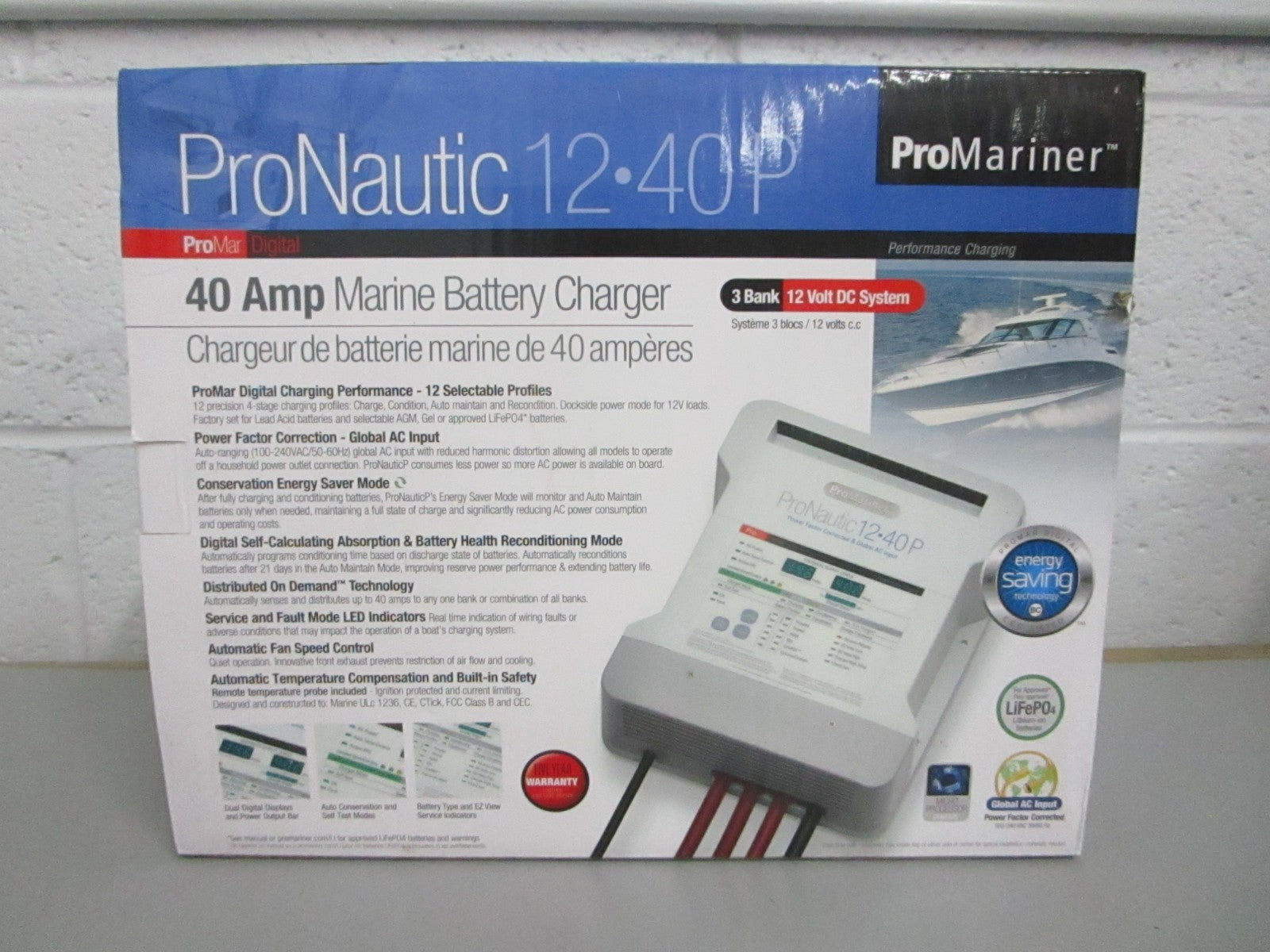 *NEW OEM* 0820 ProMariner 12V 40AMP Marine Battery Charger 63140