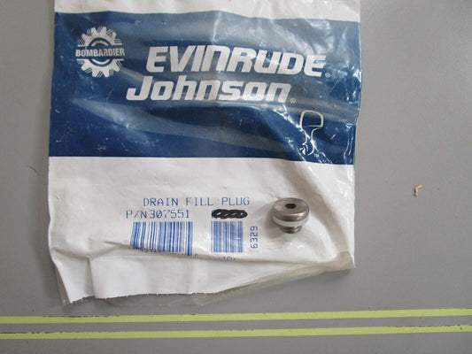 *NEW OEM* 0810 OMC Johnson Evinrude Drain Fill Plug 307551 0307551
