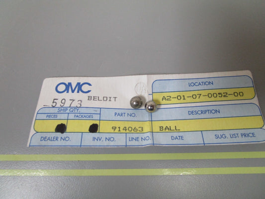 *NEW OEM* (LOT OF 2) 0810 OMC Johnson Evinrude Ball 914063 0914063
