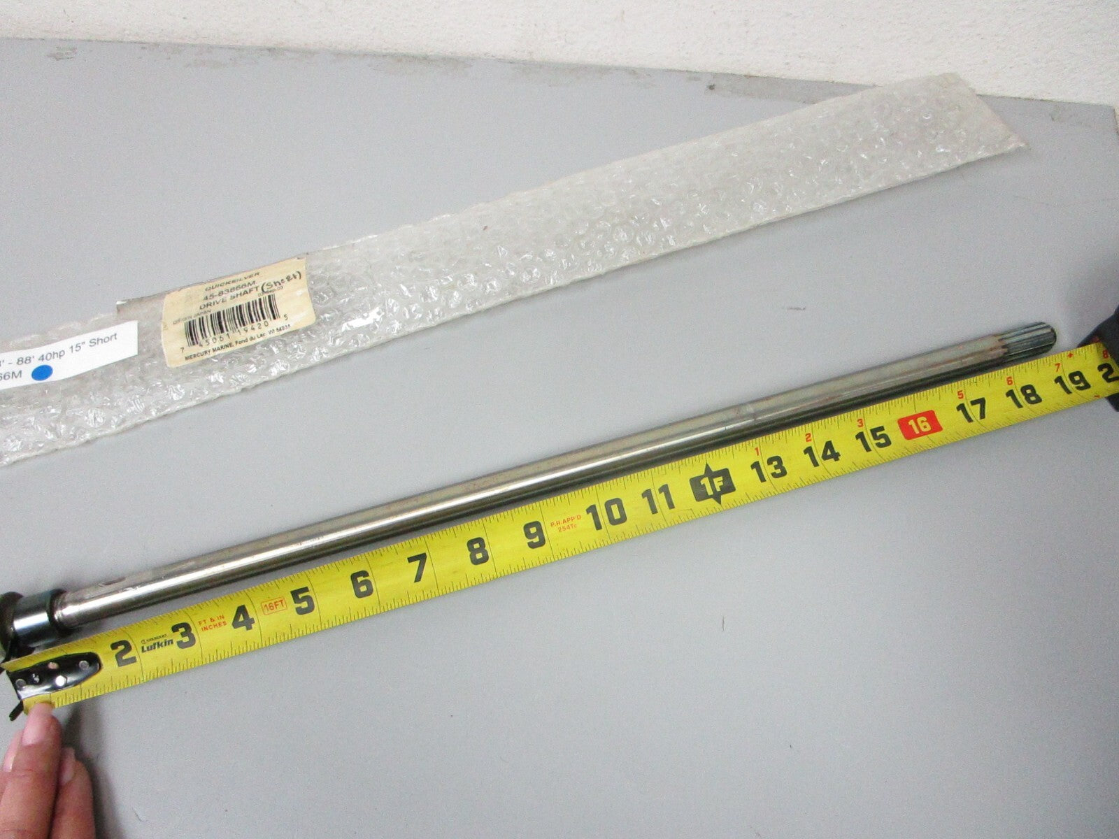 *NEW OEM* 0720 Mercury Mariner 78' - 88' 40hp 15" Short Drive Shaft 45-83866M