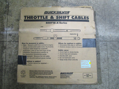 *NEW OEM* 0820 Mercury Quicksilver 13' Throttle & Shift Cables 850716A13