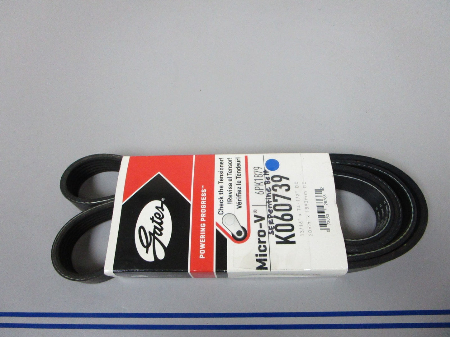NEW K060739 Gates Micro-V 13/16" x 74 ½" Serpentine Belt 0720