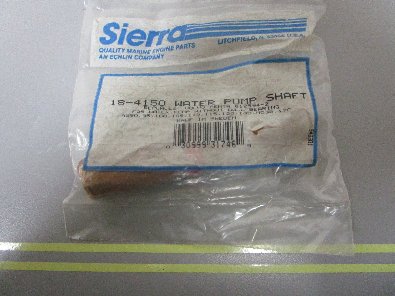 *NEW* 0720 Sierra Water Pump Shaft 18-4150 Replaces: Volvo 812994