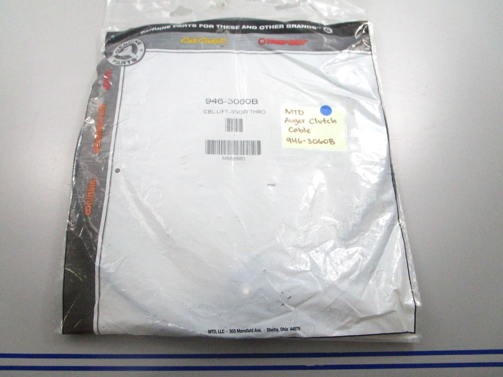 *NEW OEM* 0810 MTD Auger Clutch Cable 946-3060B