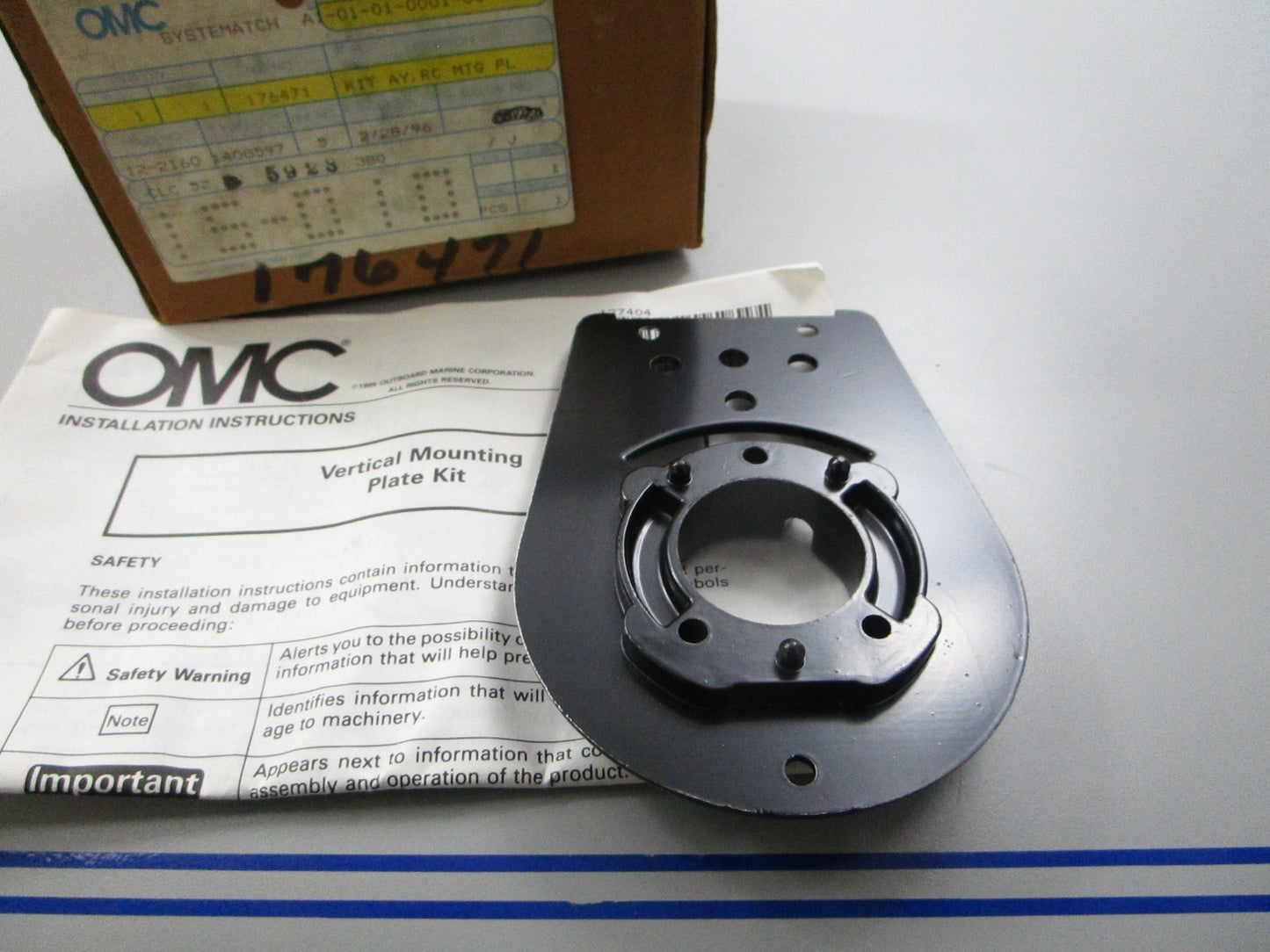 *NEW OEM* 0810 OMC Johnson Evinrude Remote Control Mounting Plate 176471 0176471