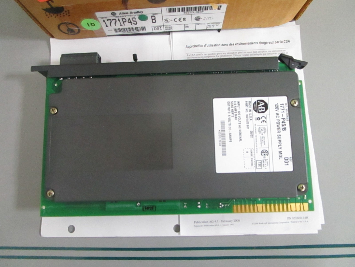 Allen-Bradley 1771-P4S PLC-5 Power Supply 120VAC 8A 5VDC Ser B NEW OEM 0820
