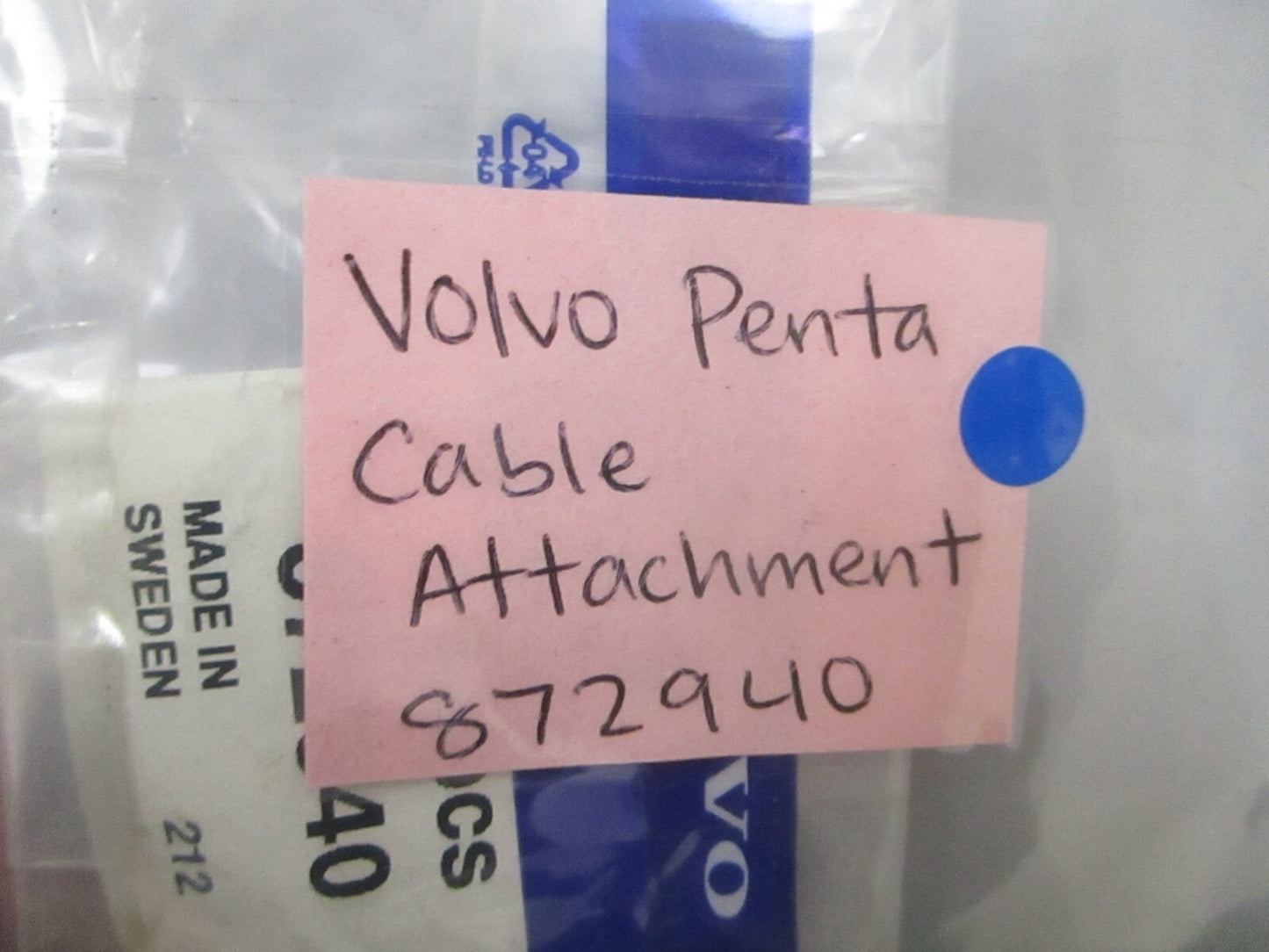 *NEW OEM* 0810 Volvo Penta Cable Attachment 872940