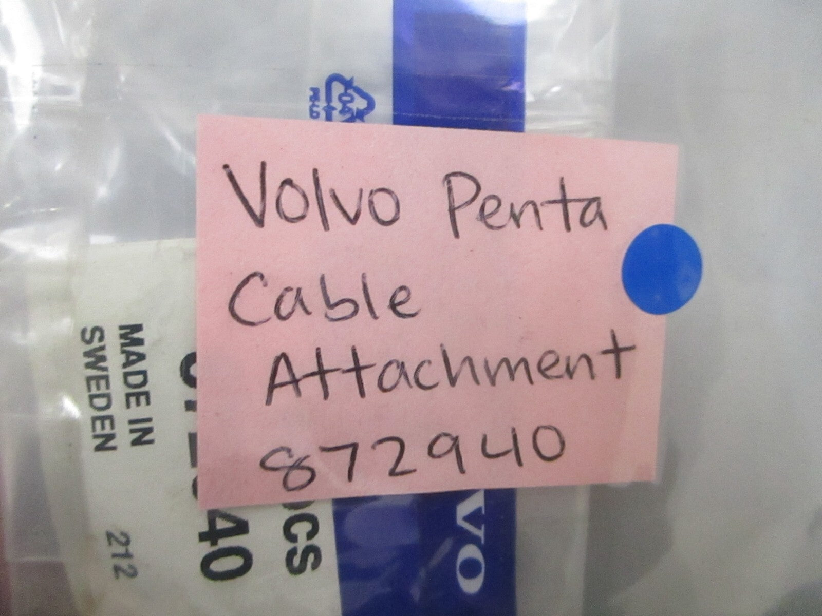 *NEW OEM* 0810 Volvo Penta Cable Attachment 872940