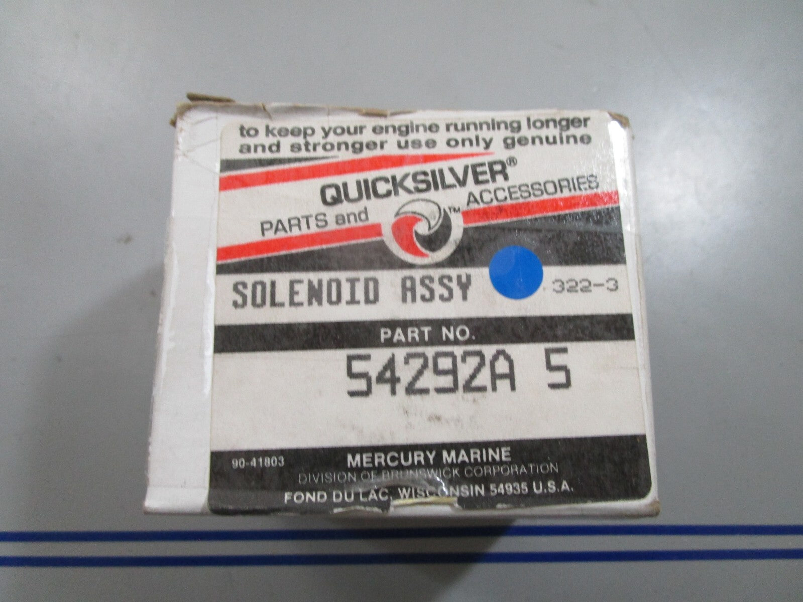 *NEW OEM* 0820 Mercury Quicksilver Solenoid Assy 54292A5