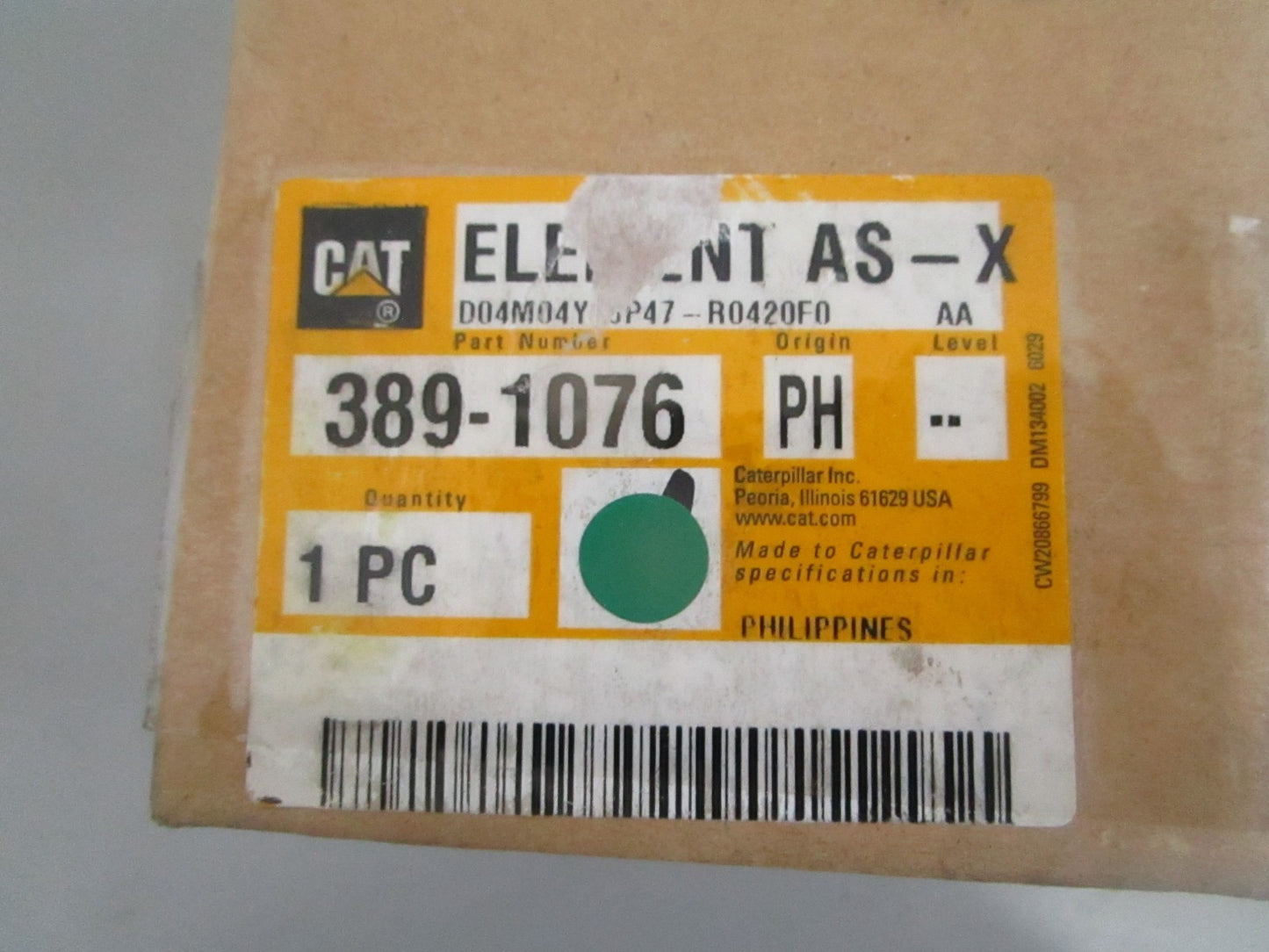 CAT 389-1076 Hydraulic Transmission Filter Element Heavy Equipment NEW OEM 0820