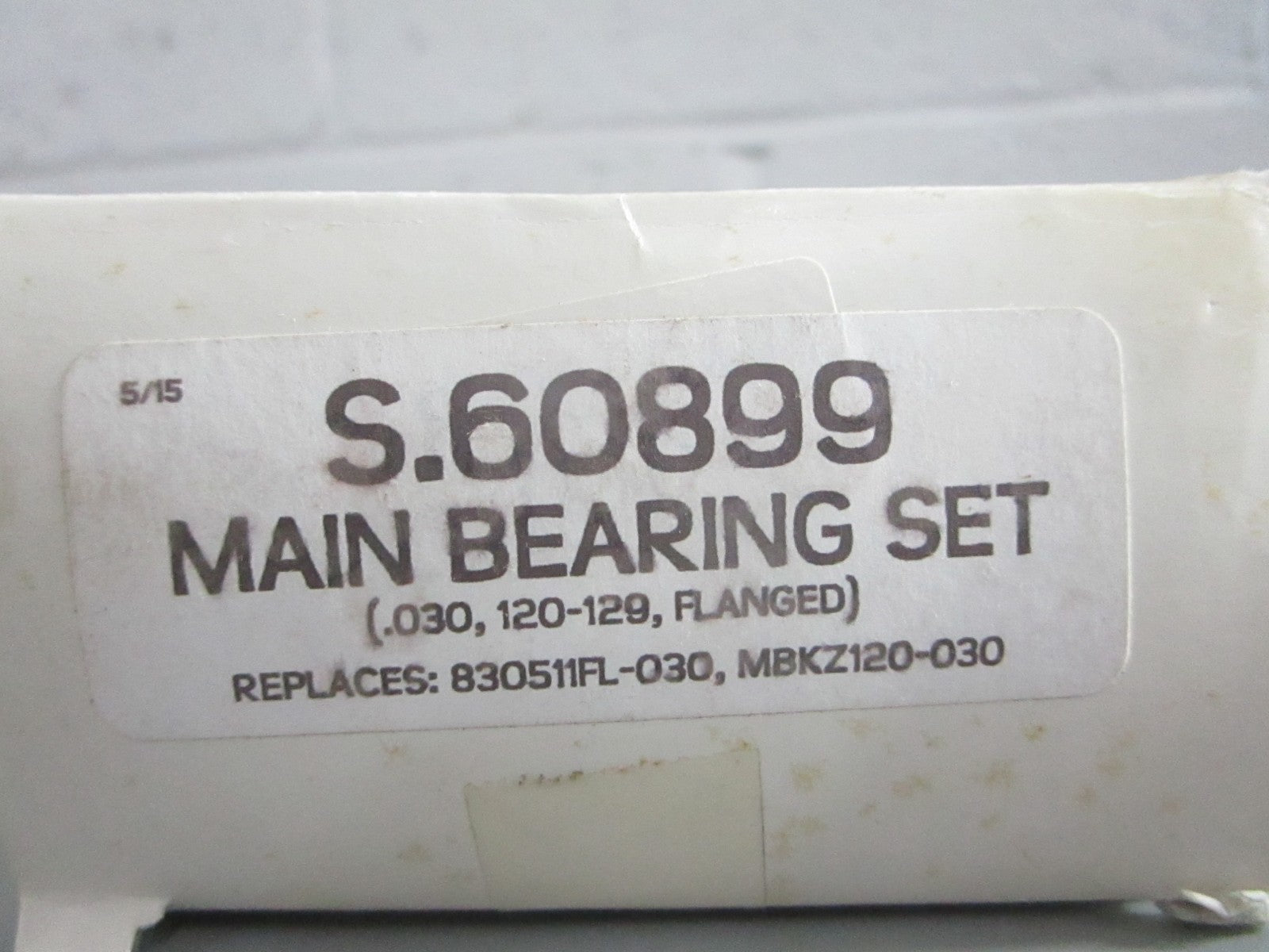 NEW S.60899 Sparex Main Bearing Set Rep: 830511FL030 Ferguson 0820