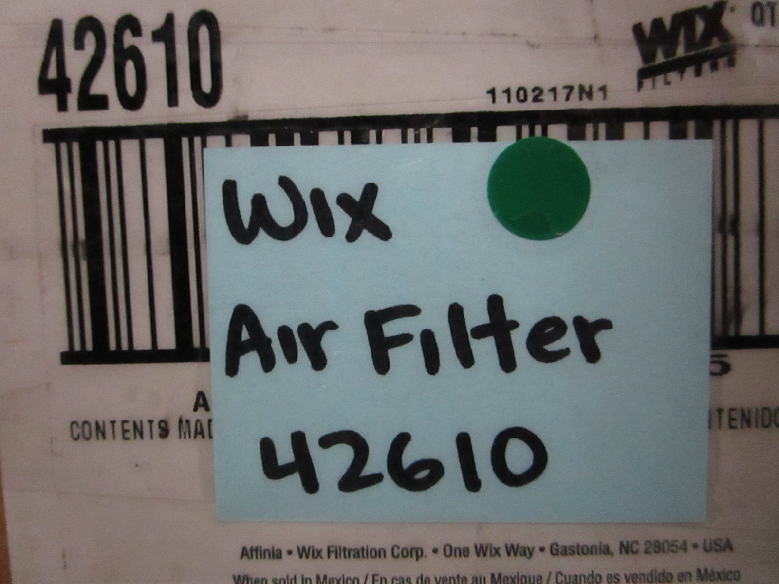 NEW OEM 42610 Wix Air Filter 0820