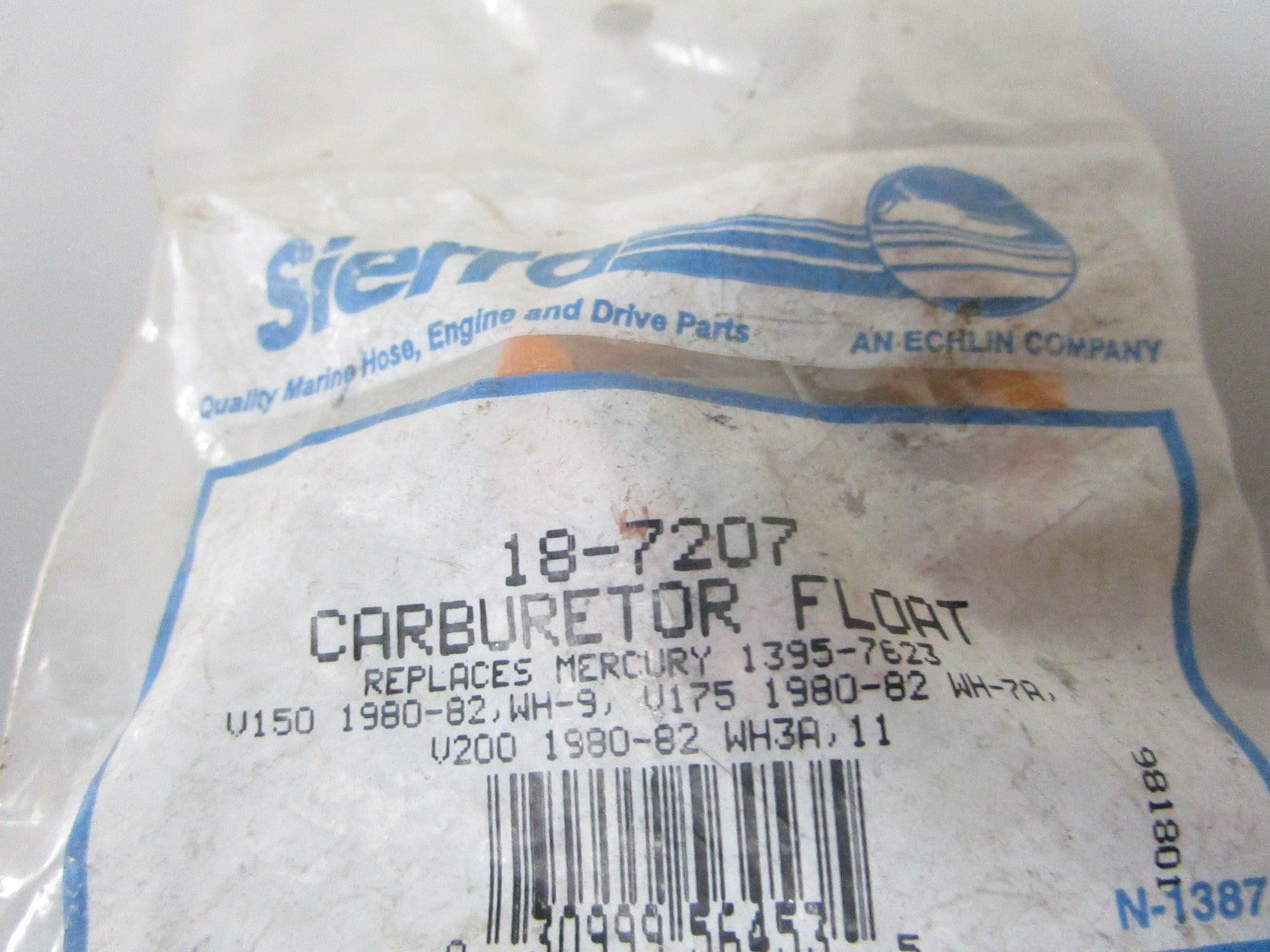 *NEW* 0720 Sierra Carburetor Float 18-7207 Replaces: Mercury 1395-7623