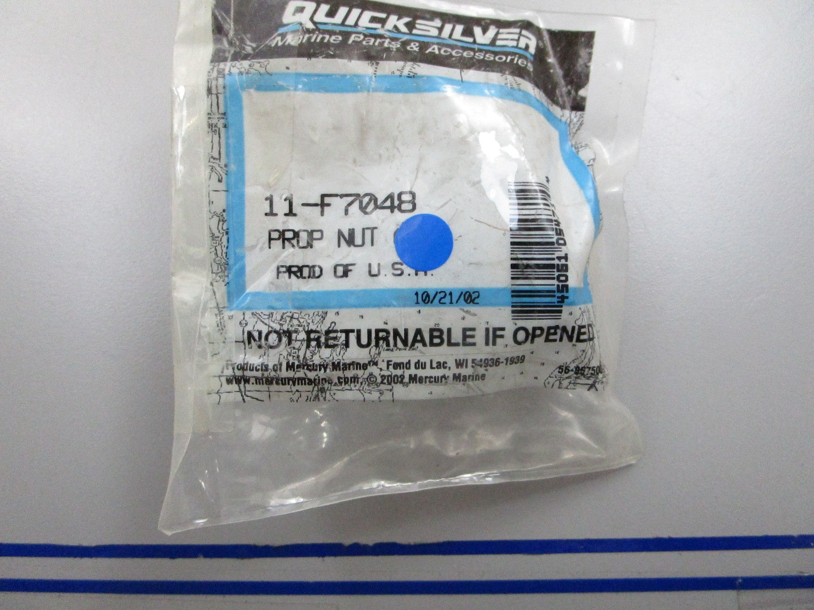 *NEW OEM* 0810 Mercury Quicksilver Prop Nut 11-F7048