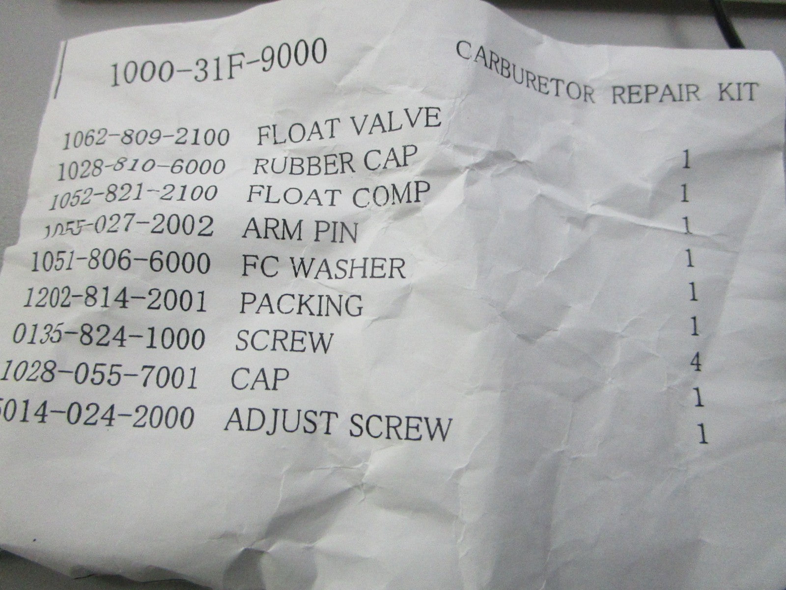 NEW 18-7765 Replaces: 359087122-1 6G1-W0093-00-00 18-7765 Carburetor Kit 0810