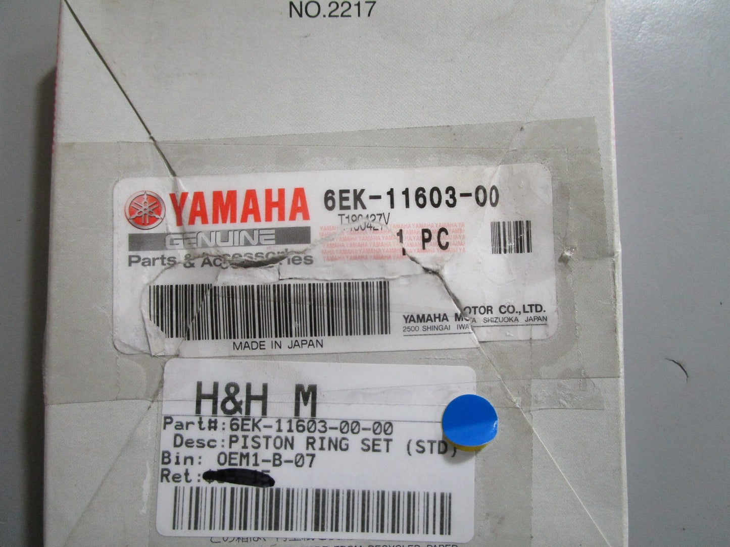 *NEW OEM* 0810 Yamaha Piston Ring Set 6EK-11603-00-00