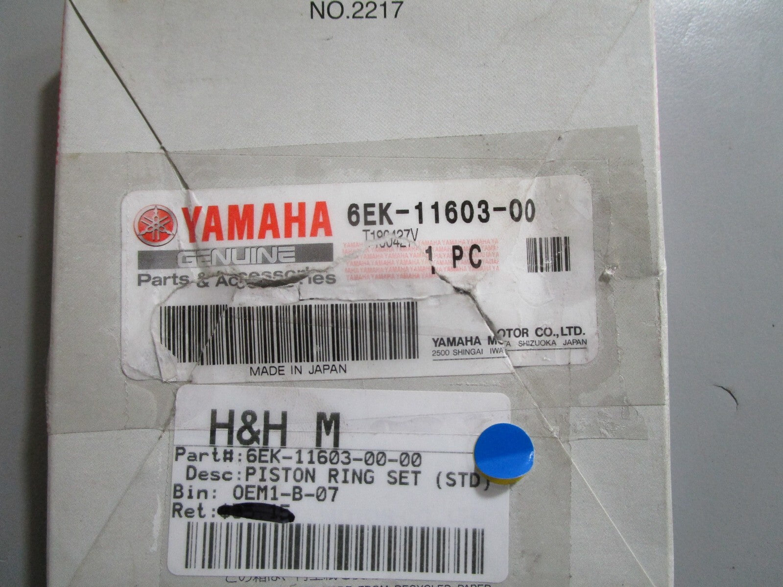 *NEW OEM* 0810 Yamaha Piston Ring Set 6EK-11603-00-00