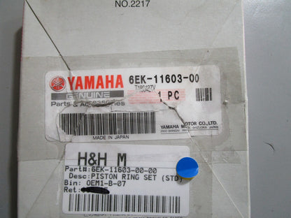 *NEW OEM* 0810 Yamaha Piston Ring Set 6EK-11603-00-00