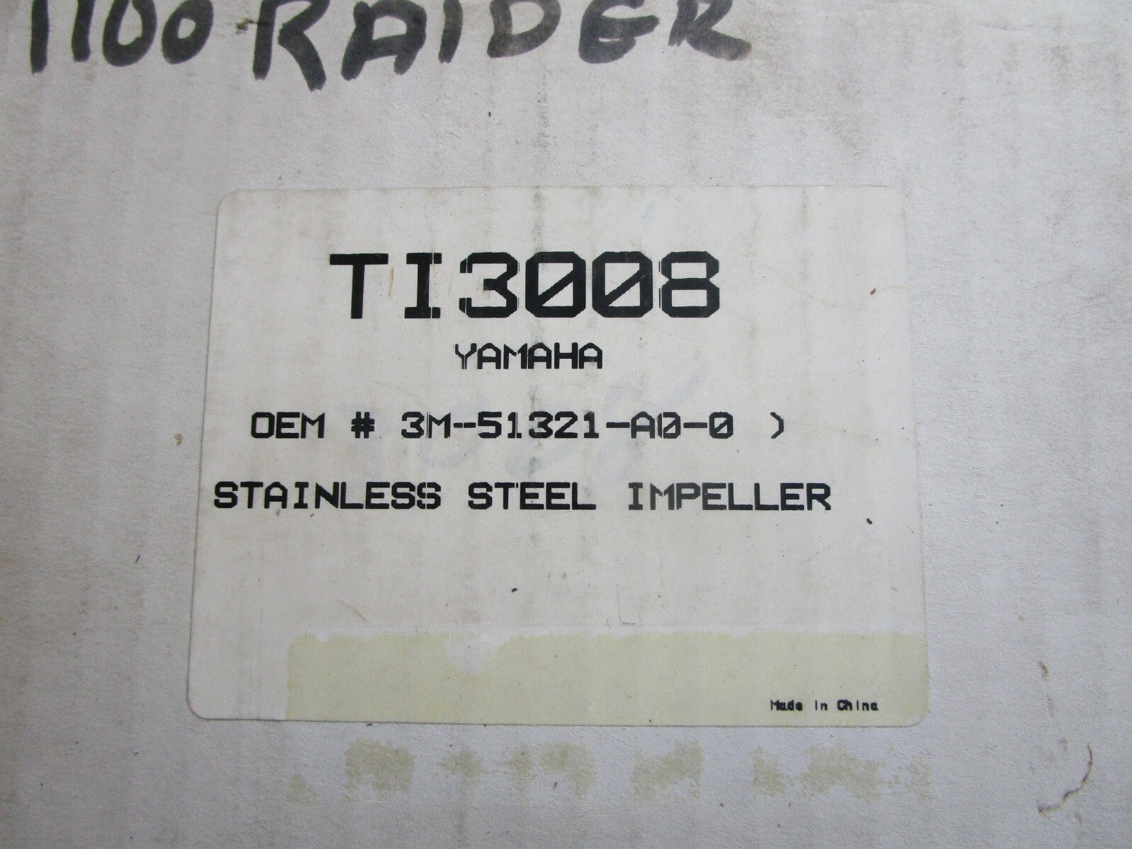 *NEW* 0820 Marine Stainless Steel Impeller TI3008 For Yamaha Raider 1100