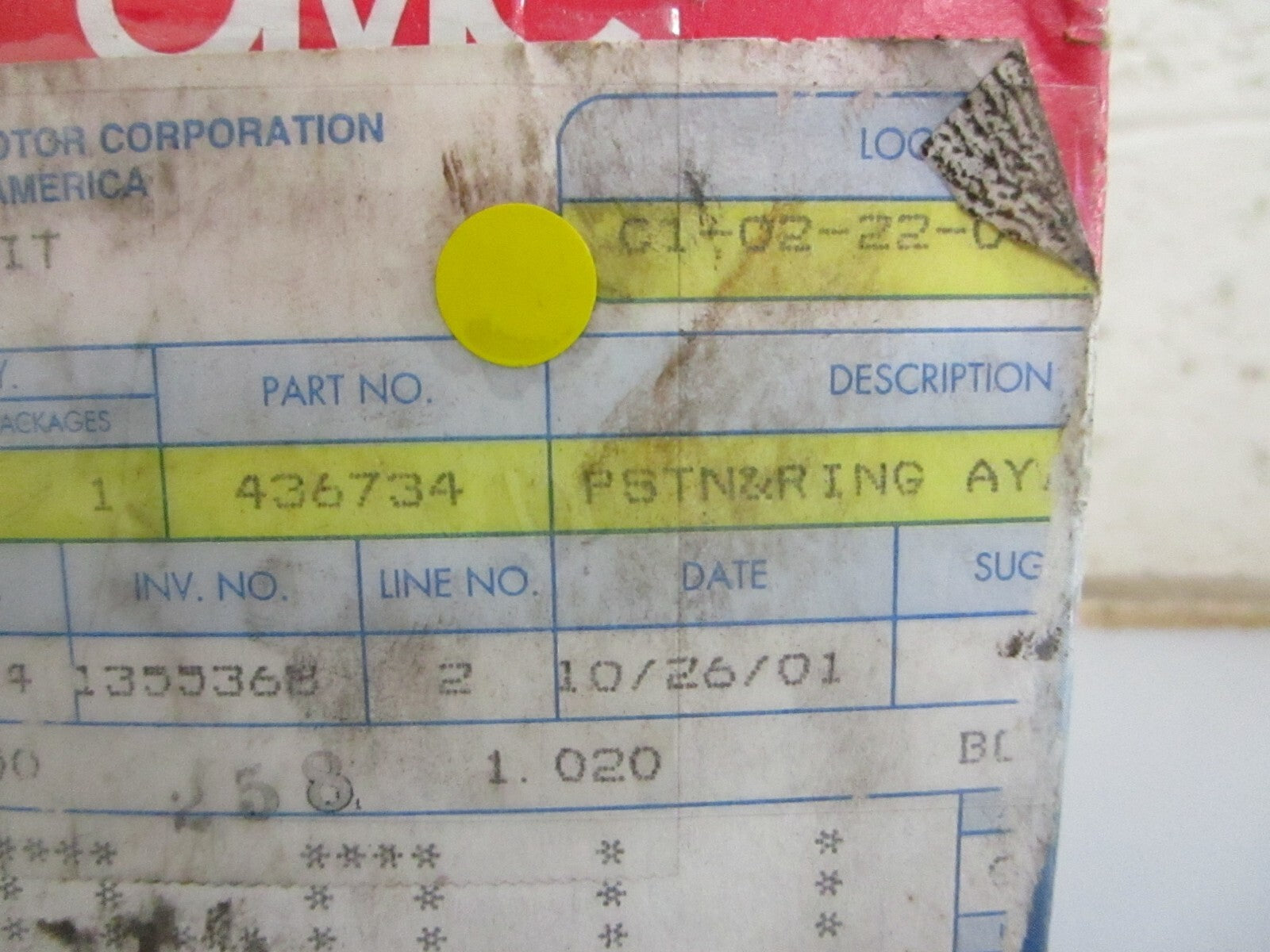 *NEW OEM* 0820 OMC Johnson Evinrude Piston & Ring Assy 436734 0436734