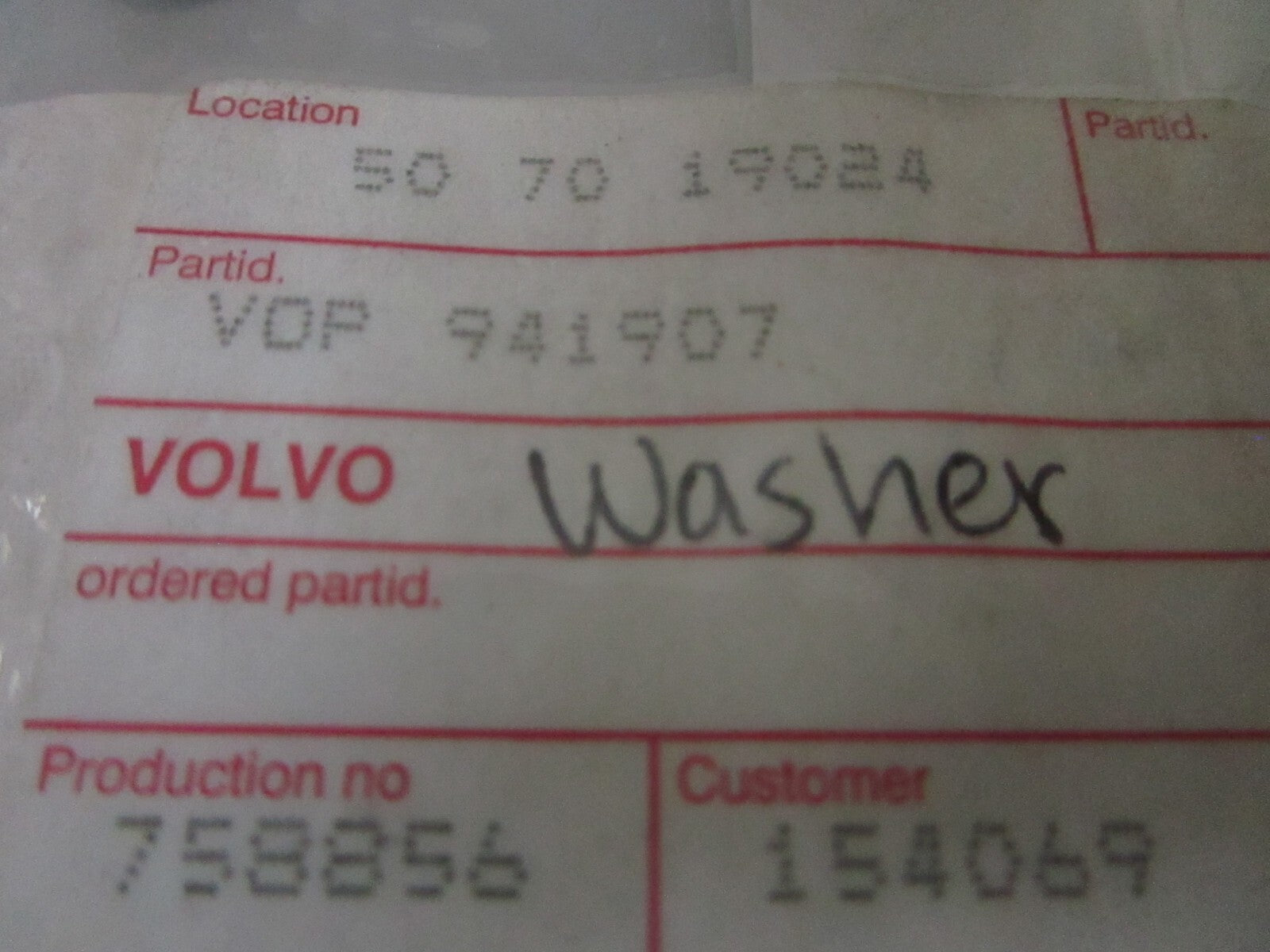 *NEW OEM* (LOT OF 2) 0810 Volvo Penta Washer 941907