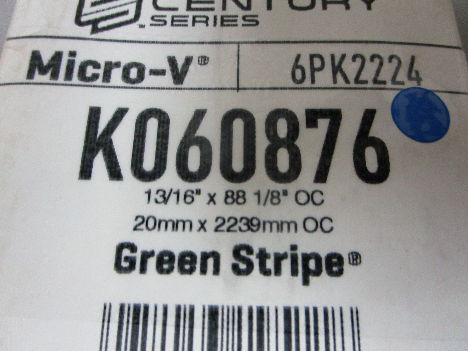 NEW K060876 Gates Micro-V Green Stripe 13/16" x 88 ⅛" Serpentine Belt 0720